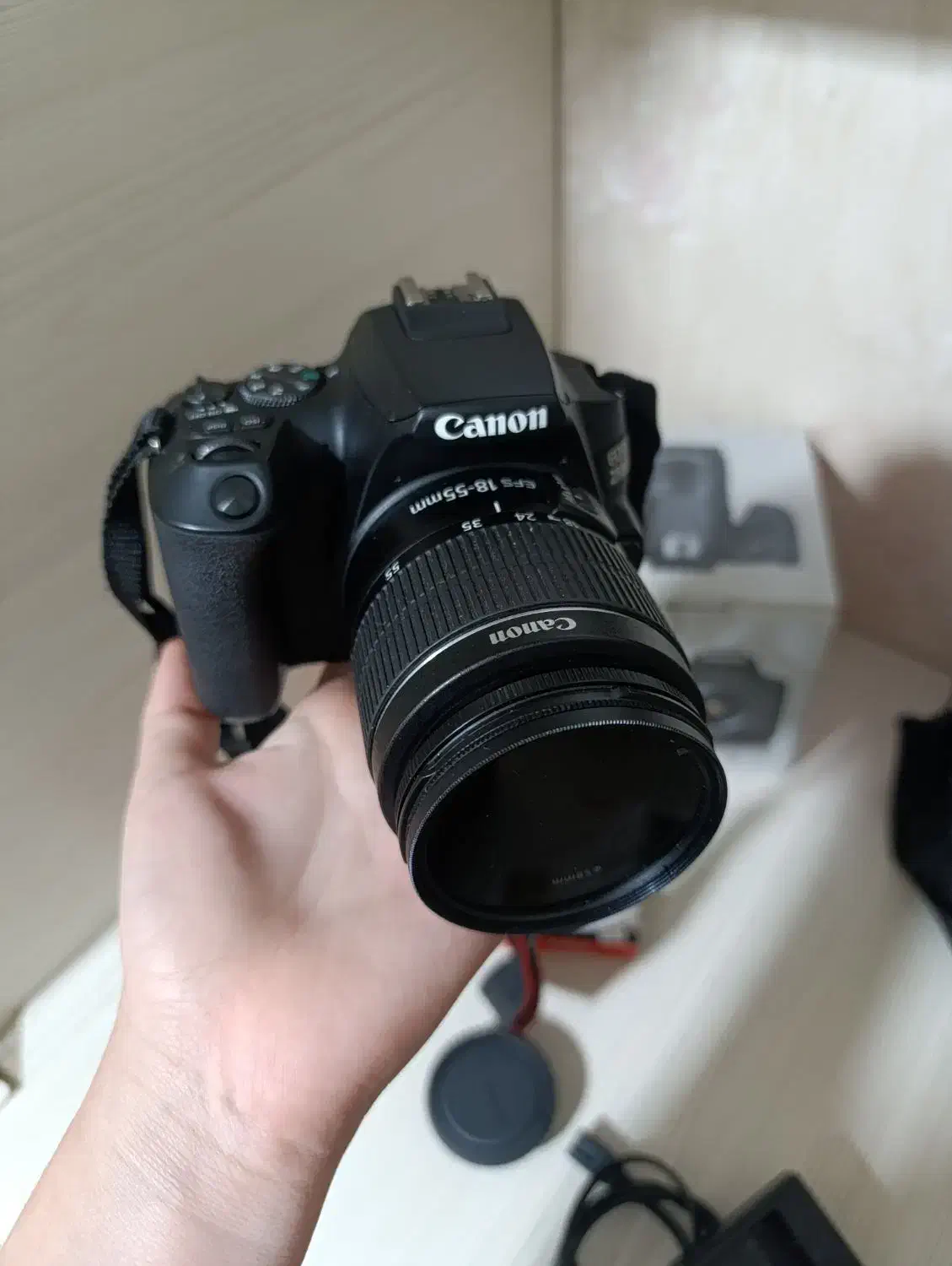 دوربین کنون 250d سالم‌همراه با تجهیزات|دوربین عکاسی و فیلم‌برداری|مشهد, نوید|دیوار