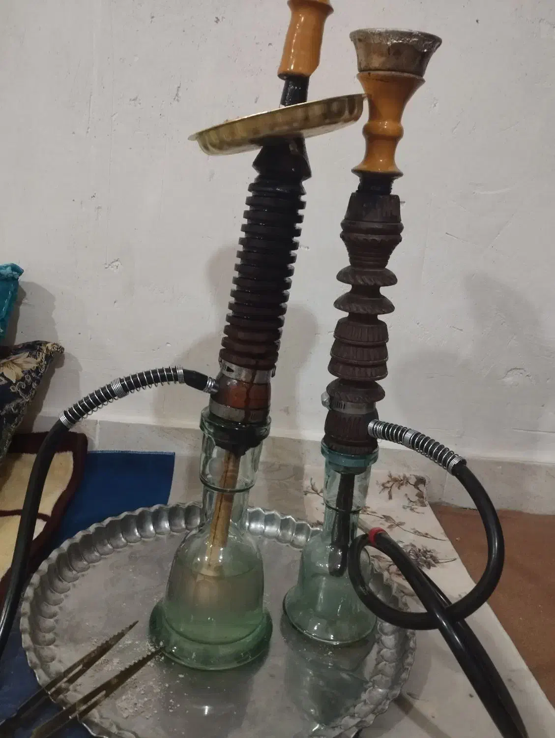 یک جفت قلیون چوبی|زیورآلات و اکسسوری|اردبیل, |دیوار