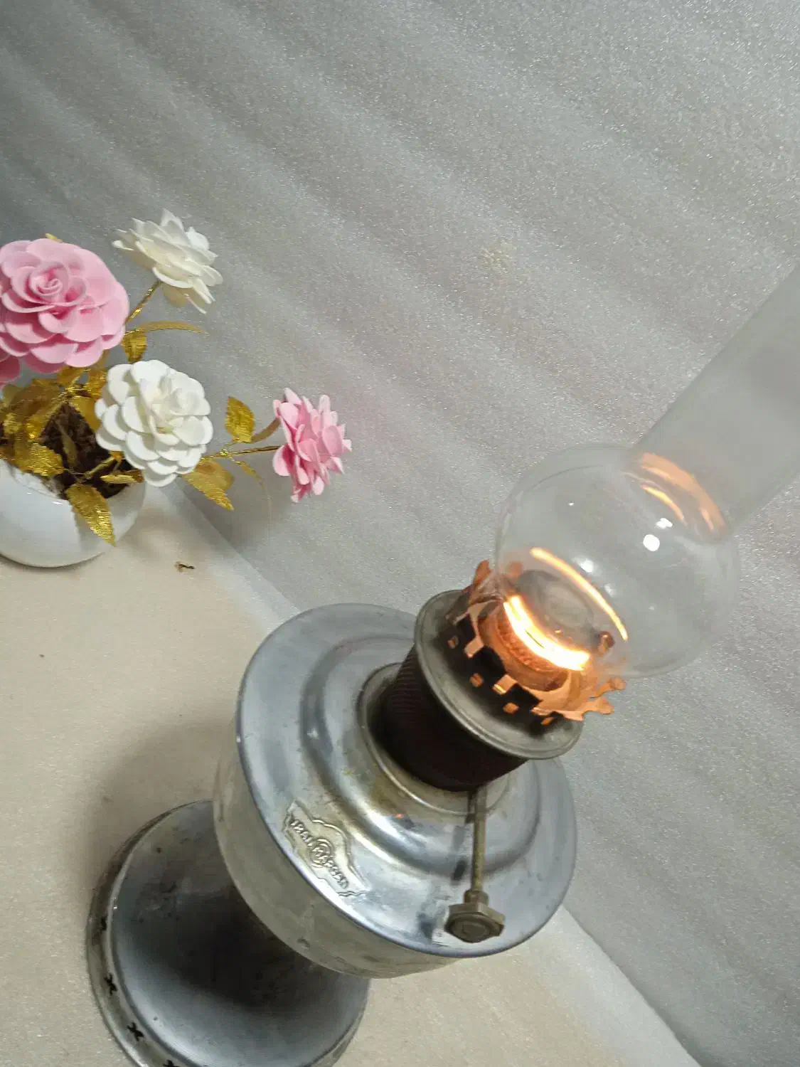 چراغ گردسوز نفتی قدیمی برنجی آنتیک و کلکسیونی|کلکسیون اشیاء عتیقه|تهران, منیریه|دیوار