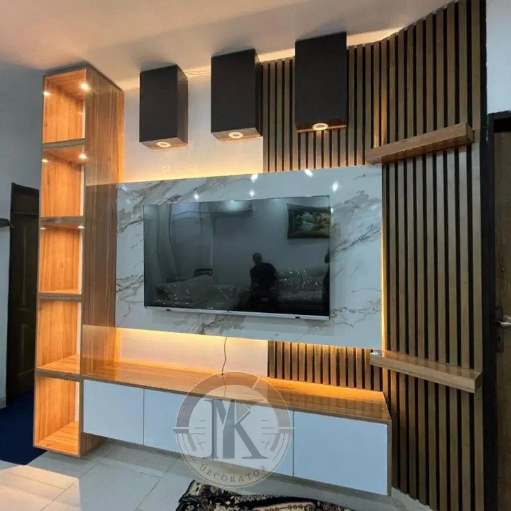 تی‌وی وال tv wall تی وی روم دکور سرویس خواب جاکفشی|میز تلویزیون|اهواز, گلستان|دیوار