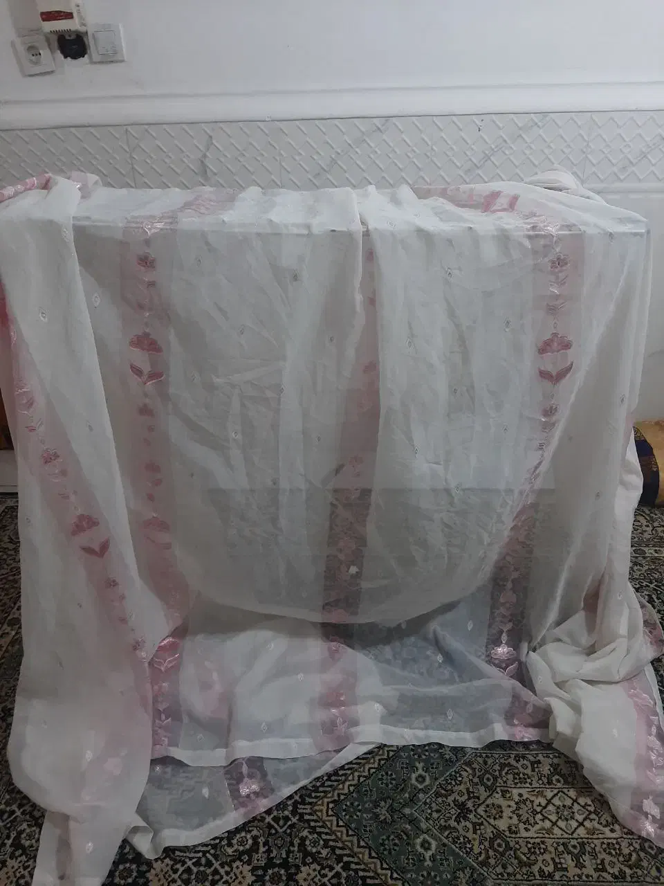 پرده دوخته شده حریر بزرگ|پرده، رانر، رومیزی|گرگان, |دیوار