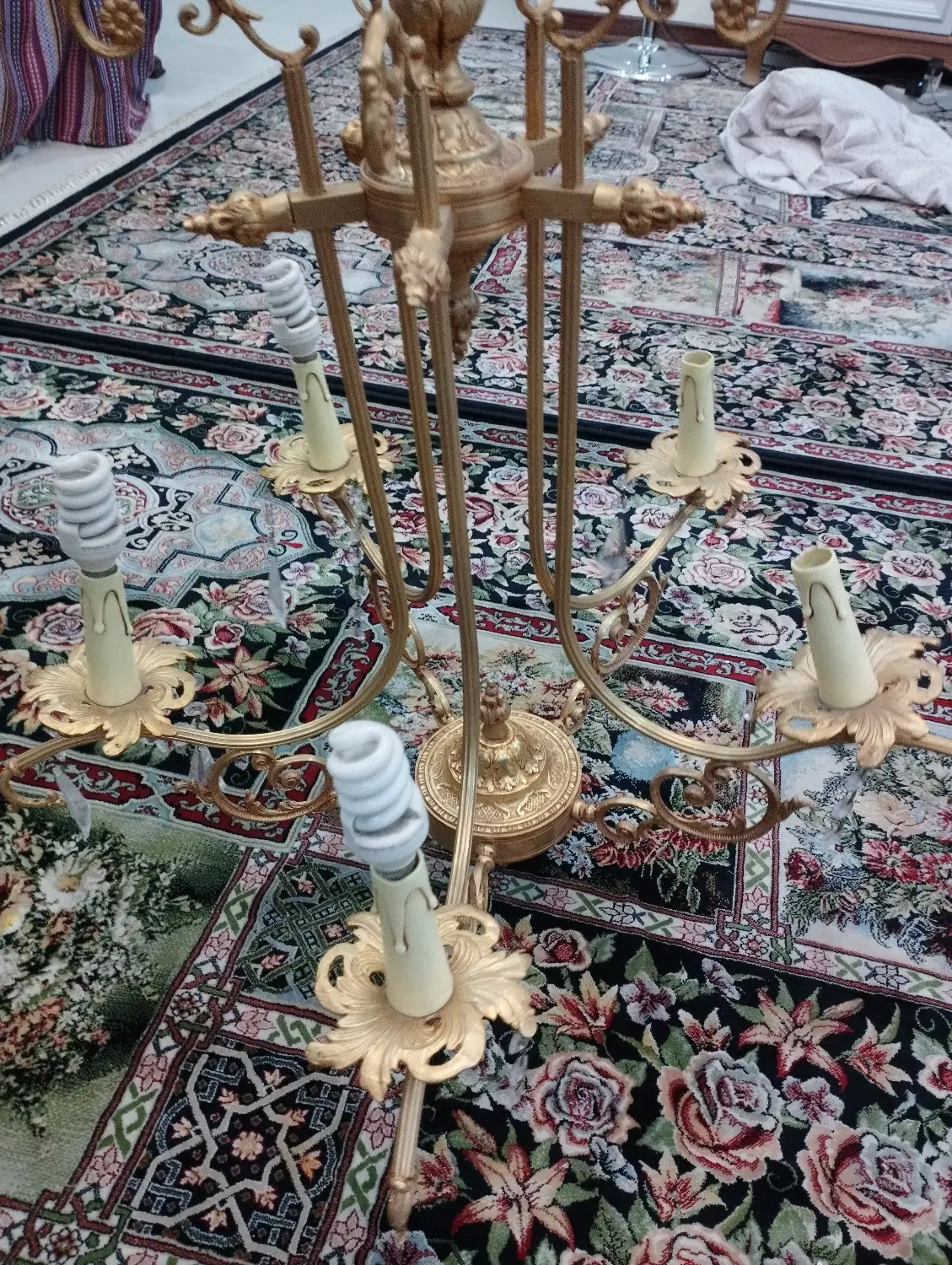 دو عدد لوستر برنجی|لوستر و چراغ آویز|تهران, دبستان|دیوار