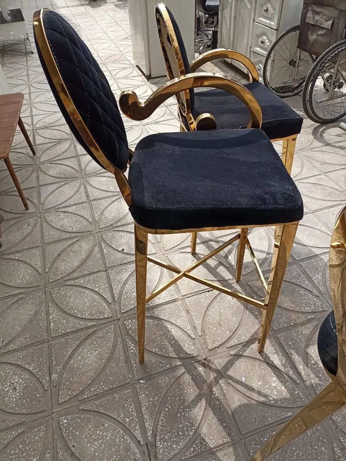 صندلی استیل طلایی طرح ملودی|صندلی و نیمکت|سبزوار, طبرسی (جعفرآباد)|دیوار