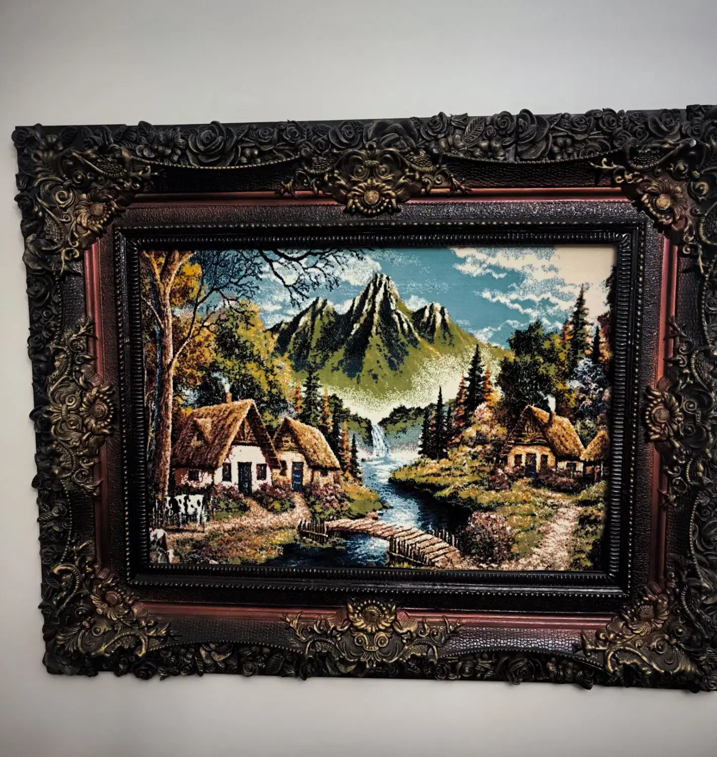 تابلو فرش با قاب چوبی 80*100|تابلو فرش|تهران, مخصوص|دیوار