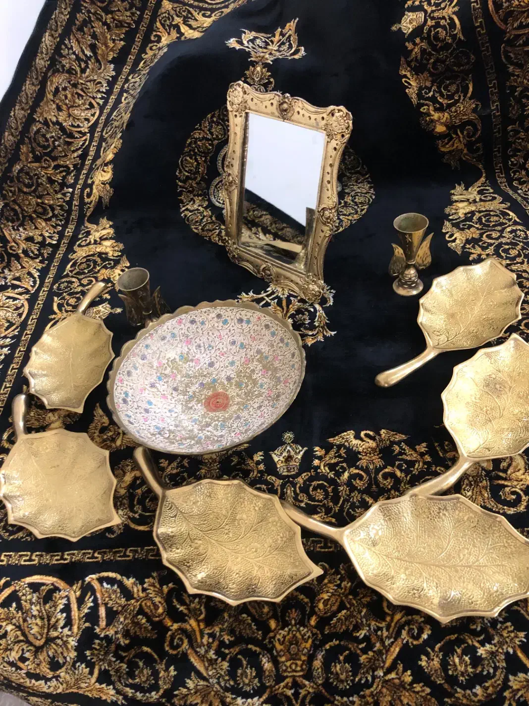 ست ظروف‌برنجی/برنج طلایی/اینهشمعدان وقندان/هفتسین|صنایع دستی و سایر لوازم تزئینی|تهران, سعادت‌آباد|دیوار