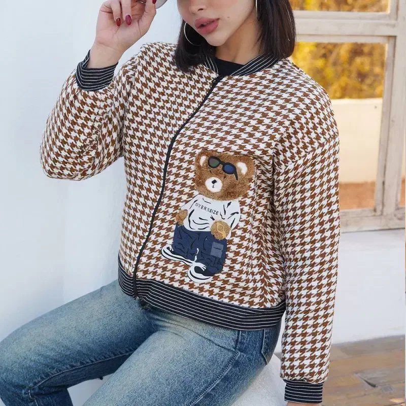 بامبر زنانه طرح تدی قهوه ای و گلدوزی 3 قلب مشکی|لباس|اردبیل, |دیوار