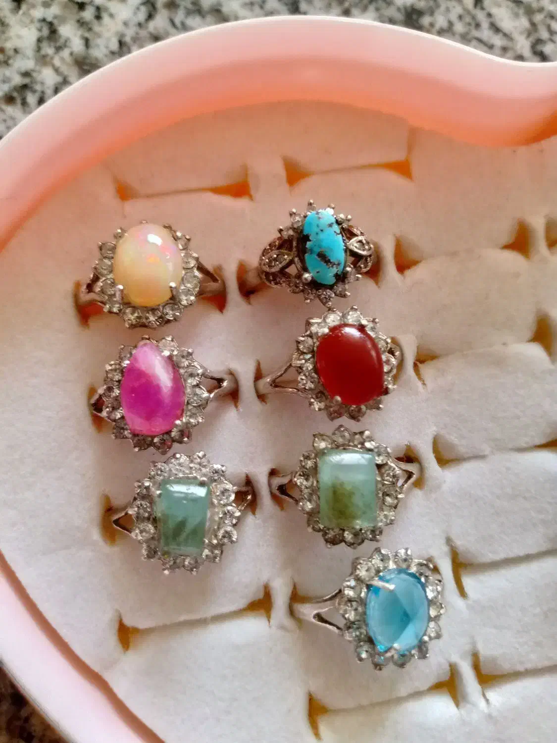 انگشتر زنانه .اوپال.عقیق.فیروزه.زمرد|جواهرات|مشهد, انقلاب|دیوار