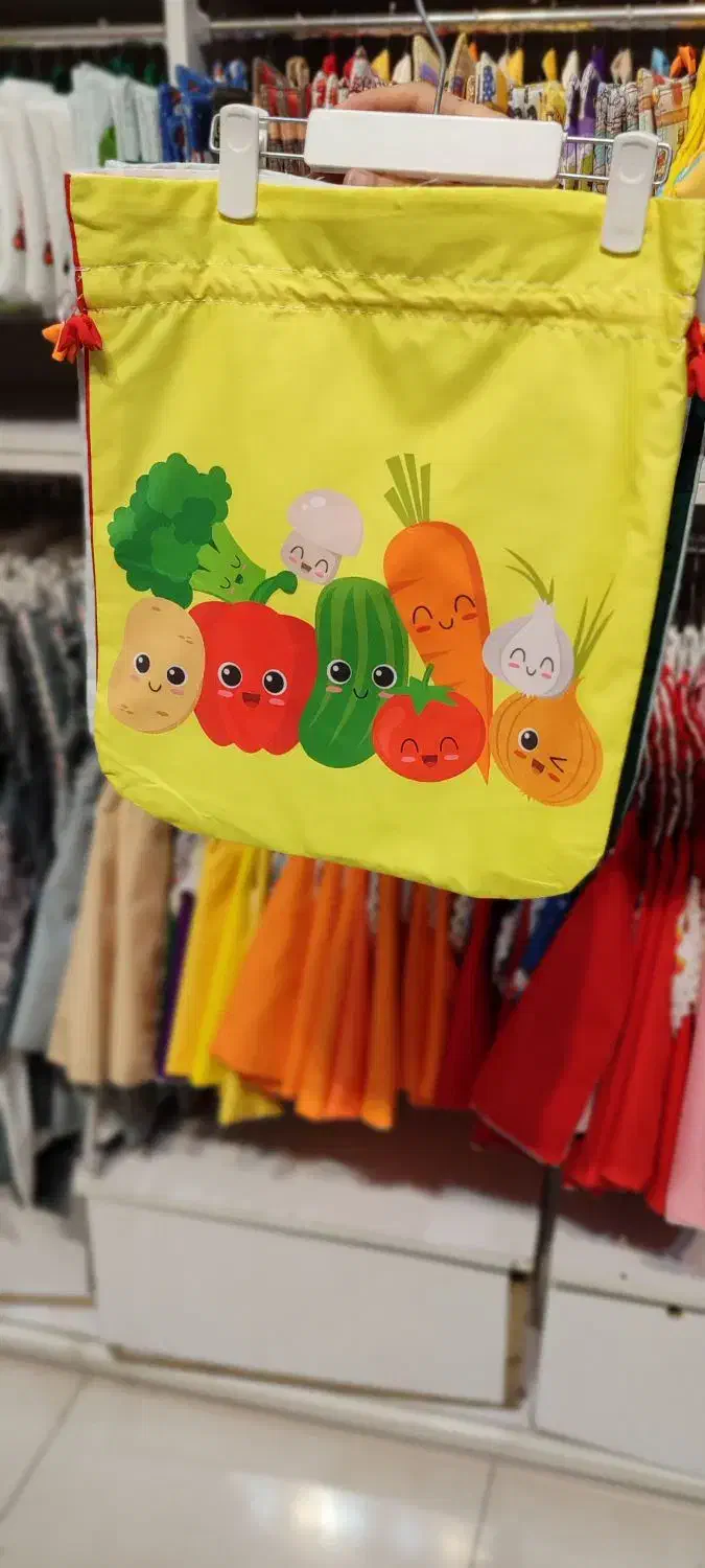 کیسه سبزی آتشاب، طرح سبزیجات خندان، تک و عمده|سفره، حوله، دستمال آشپزخانه|تهران, بازار|دیوار