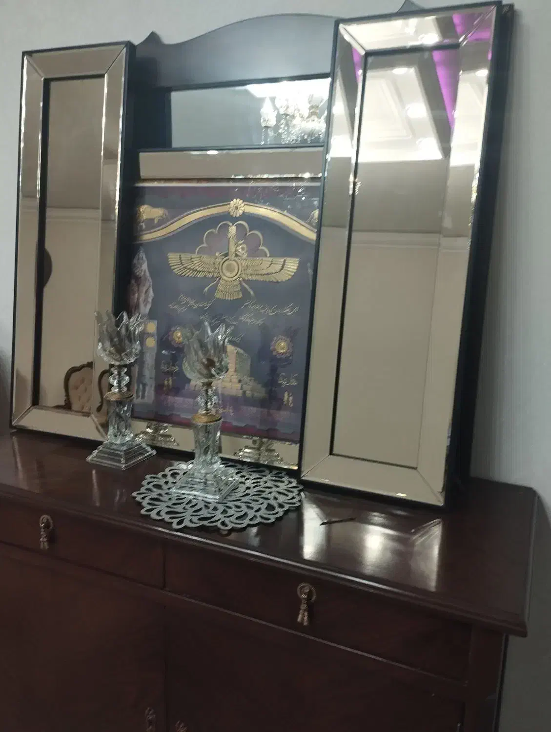 تابلو آینه ای سه تیکه|تابلو، نقاشی، عکس|بهارستان, |دیوار