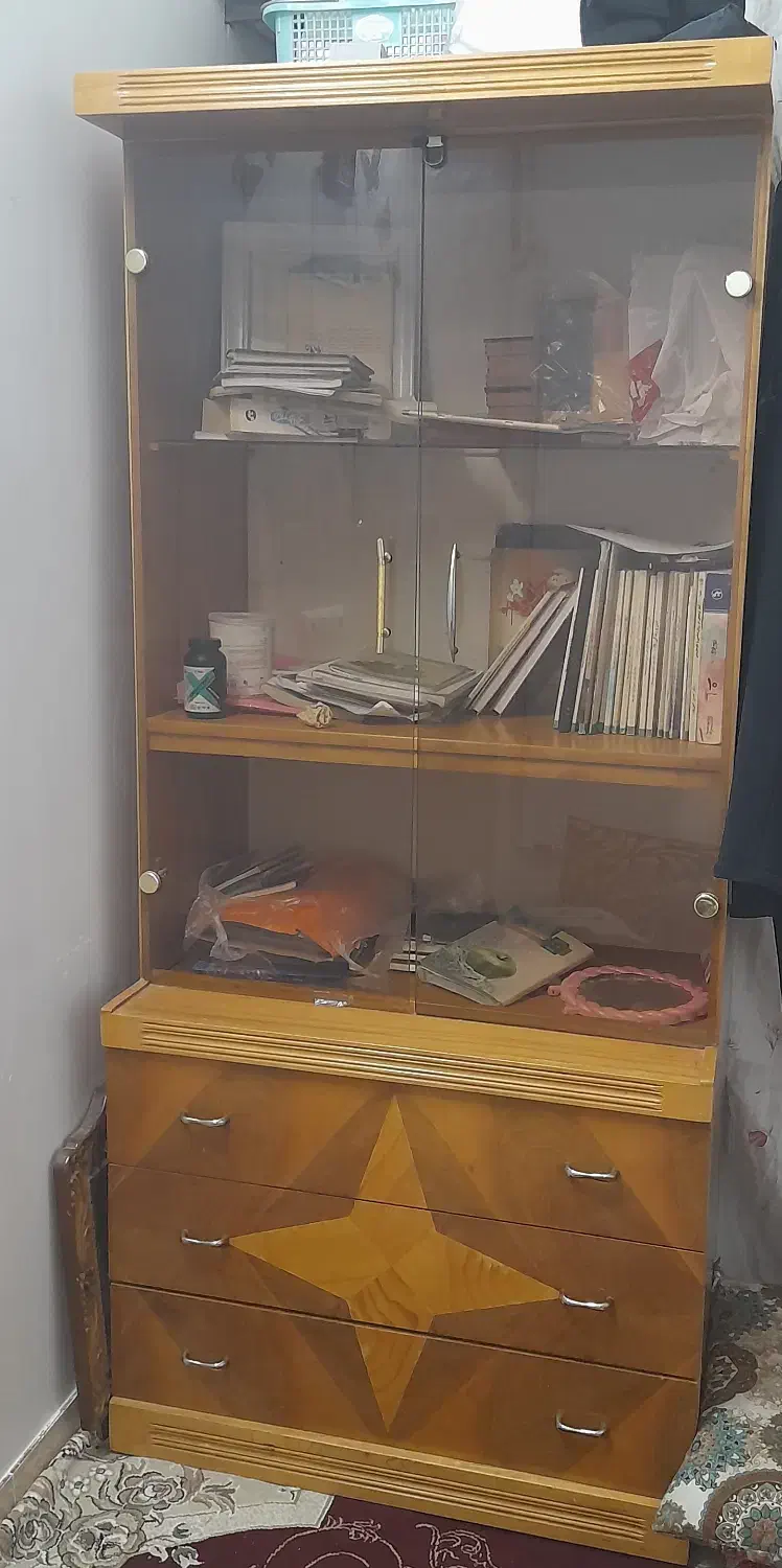 کمد ویترین|کتابخانه، شلف، قفسه‌های دیواری|بروجرد, |دیوار