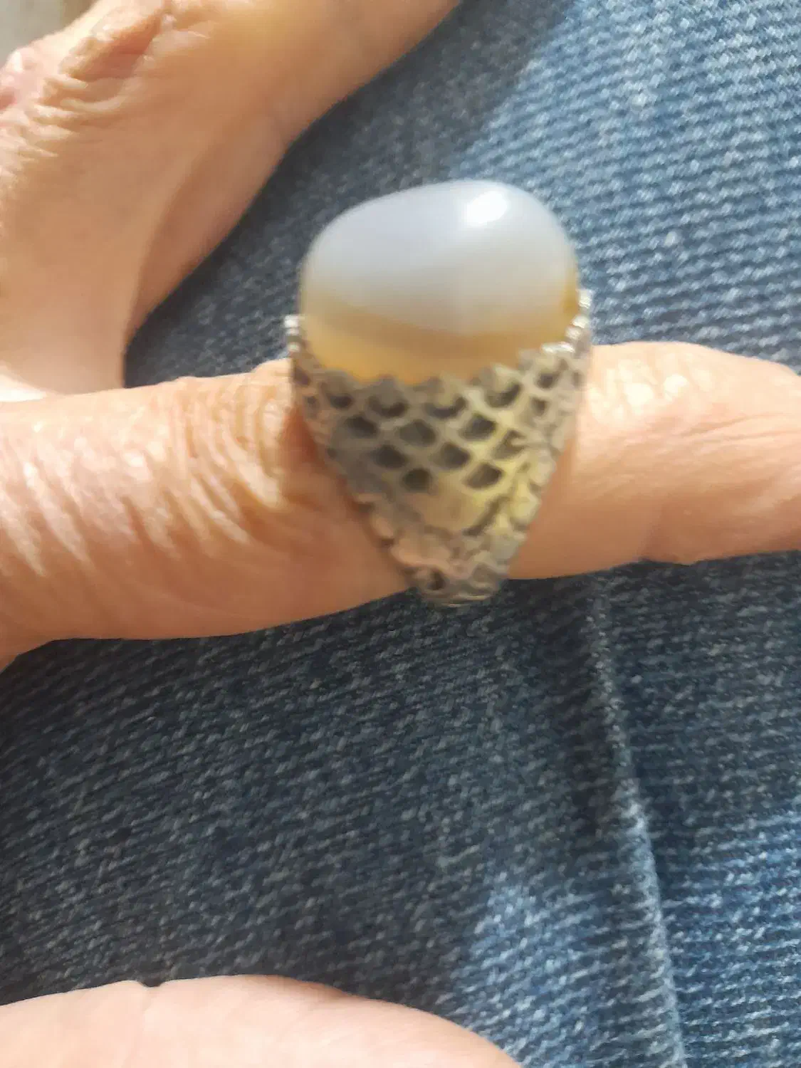 انگشتر نقره عقیق کبود|کلکسیون اشیاء عتیقه|کرمانشاه, |دیوار