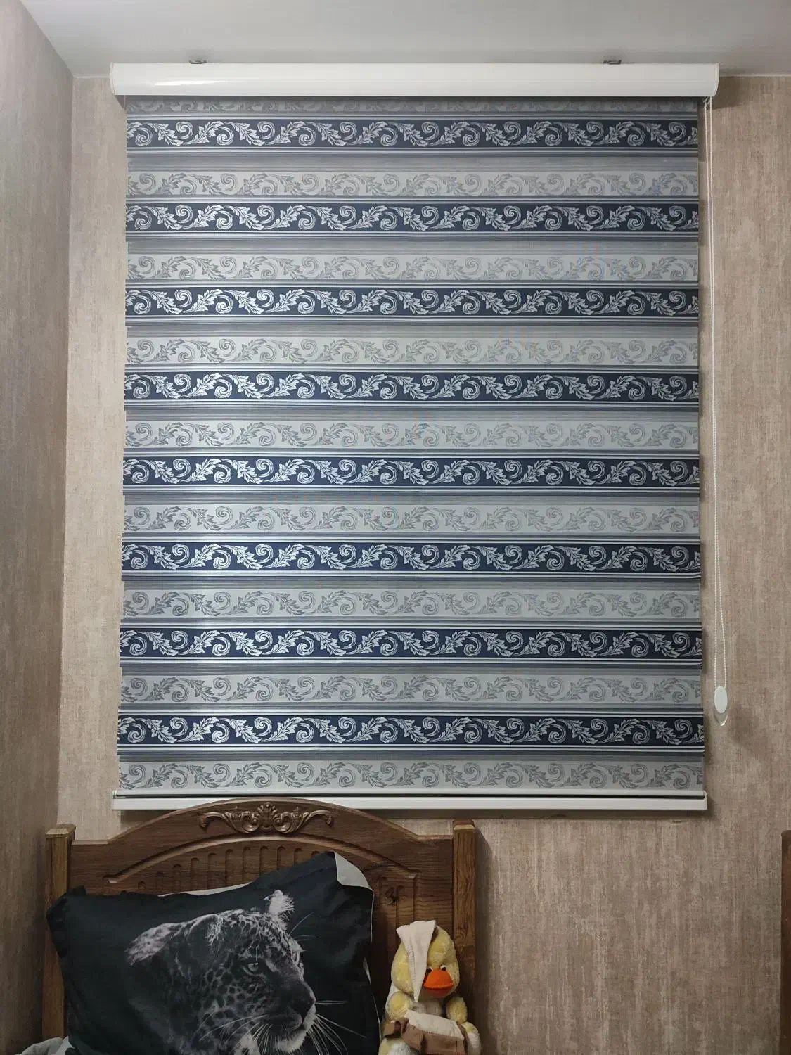 پرده زبرا رنگ آبی|پرده، رانر، رومیزی|شهر ری, شهادت|دیوار