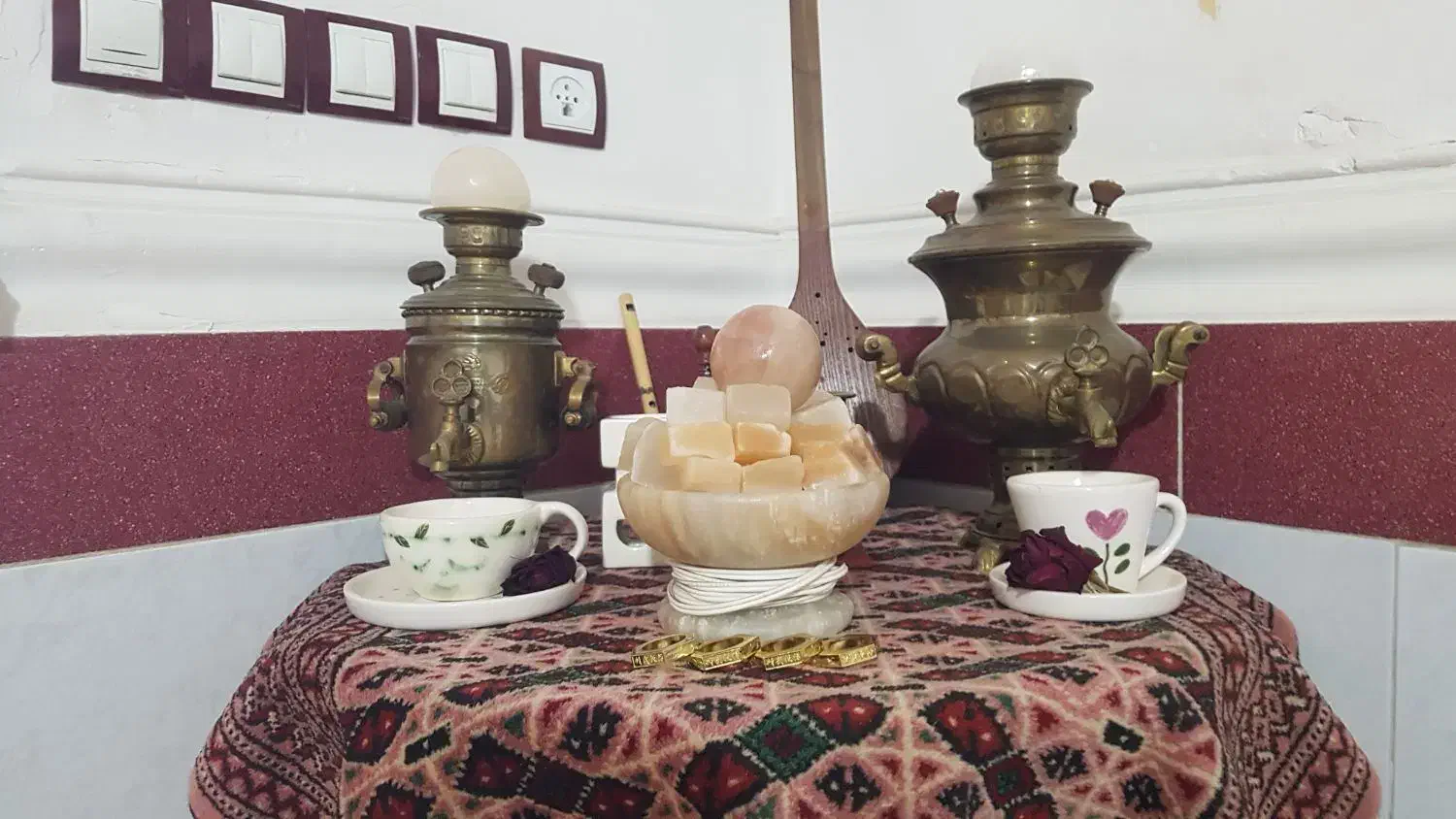 چراغ شب خواب .با سنگ نمک گرمسار.|چراغ خواب و آباژور|بهشهر, |دیوار