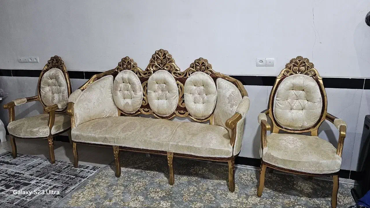 مبل سلطنتی 9نفره|مبلمان خانگی و میز عسلی|جوانرود, |دیوار