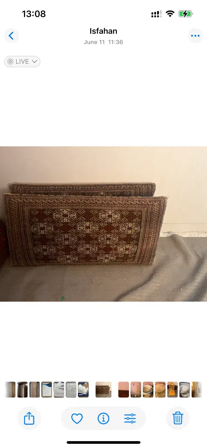 دو جفت پشتی دست باف|پشتی|اصفهان, کوی امام|دیوار