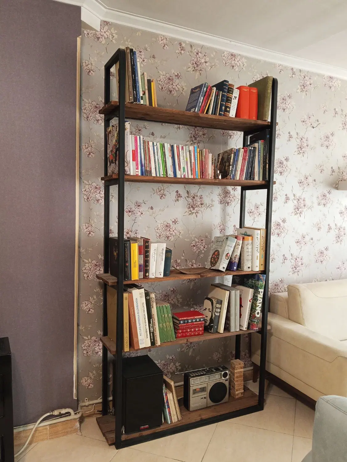 کتابخانه فلزی چوبی|کتابخانه، شلف، قفسههای دیواری|کرج, گوهردشت|دیوار