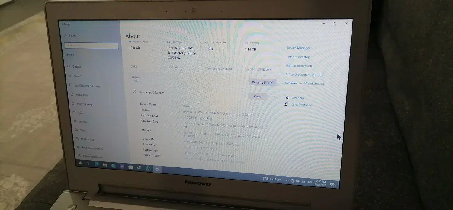 لبتاب i7 لنوو|رایانه همراه|اهواز, بهارستان|دیوار