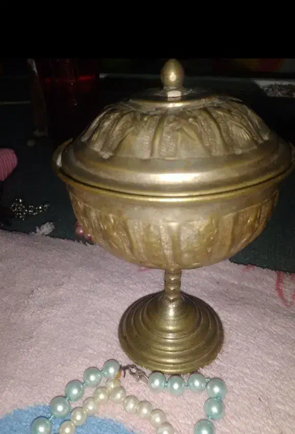 قندان آنتیک قدیمی(قلم کاری کار دست)|کلکسیون اشیاء عتیقه|شیروان (خراسان), |دیوار