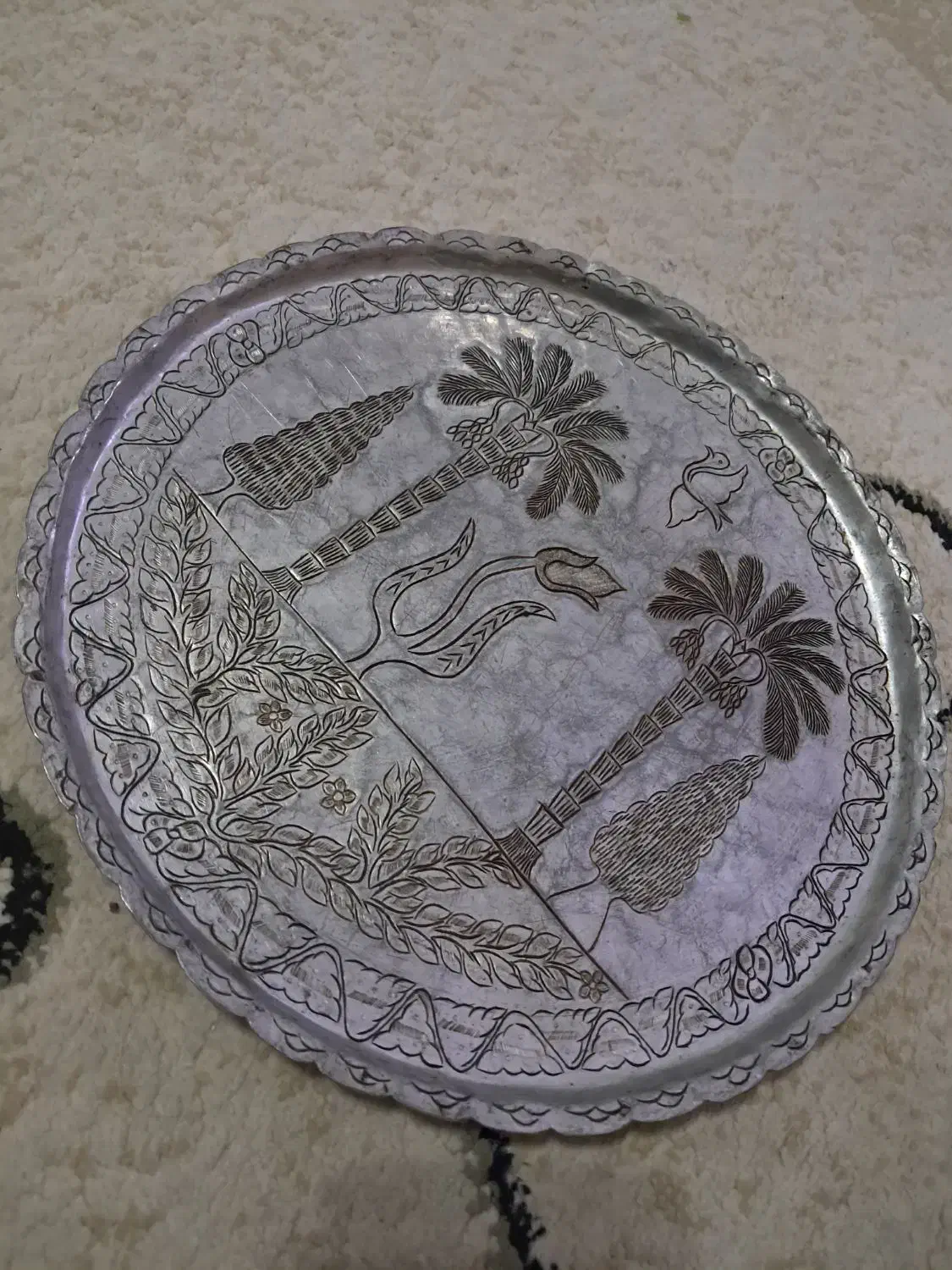 سینی مسی عتیقه|کلکسیون اشیاء عتیقه|مشهد, انقلاب|دیوار