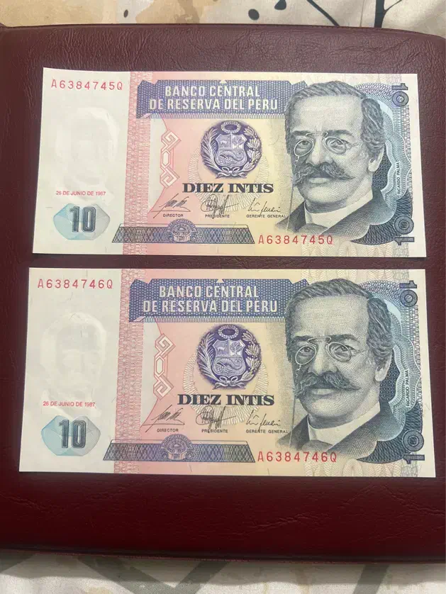 اسکناس ۱۰ اینتیس کشور پرو|کلکسیون سکه، تمبر، اسکناس|اراک, |دیوار