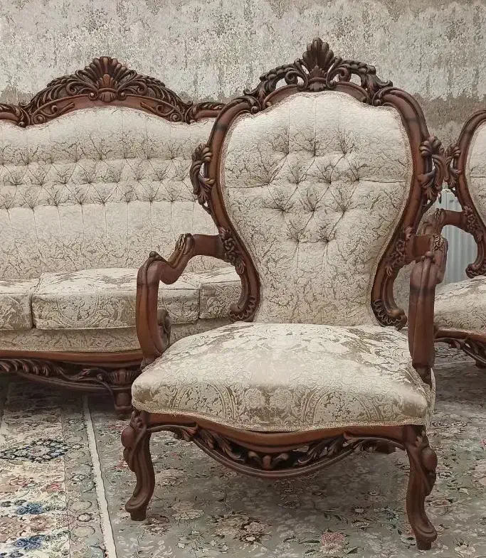 مبل تمام چوب گردو با کاور ژله ای نو و استفاده نشده|مبلمان خانگی و میز عسلی|تهران, وردآورد|دیوار