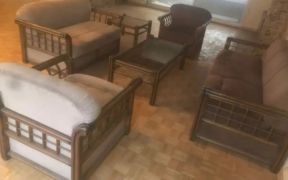 مبلمان ۷ نفره چوب راش و پارچه ترک دو رنگ شیک|مبلمان خانگی و میز عسلی|تهران, آرژانتین|دیوار