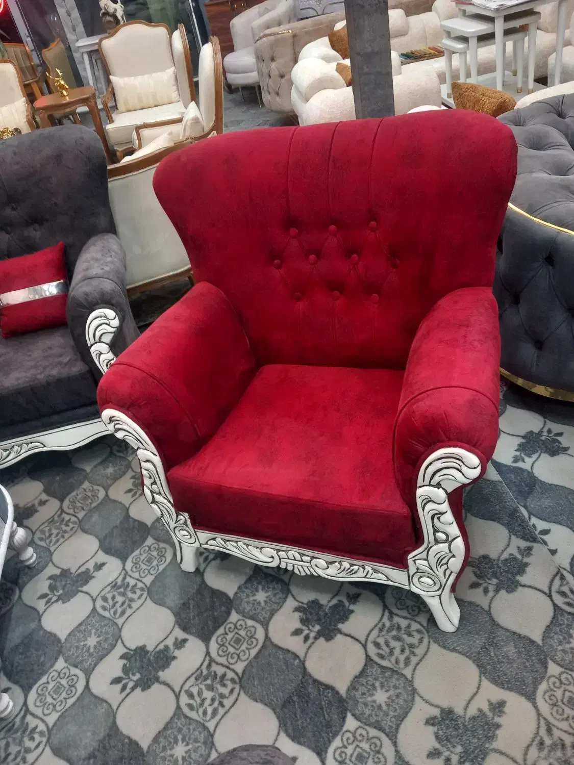 مبلمان ۷ نفره مدل الیزه با یکدست جلو مبلی|مبلمان خانگی و میز عسلی|قائن, |دیوار