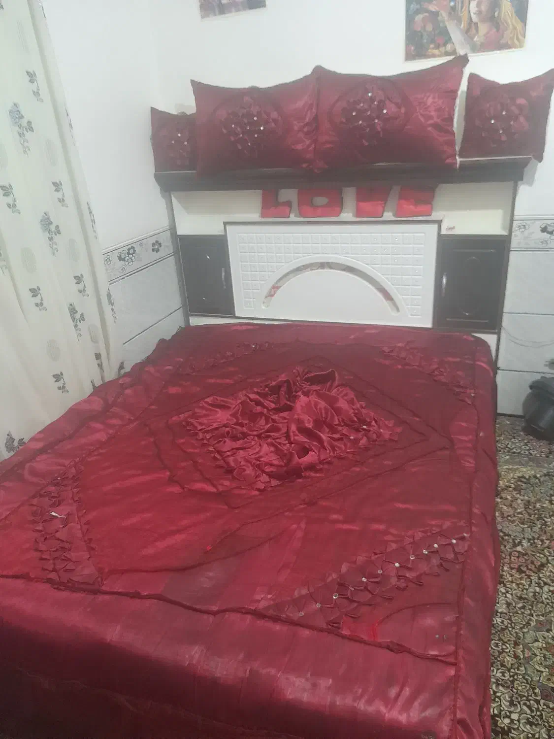 تخت دو نفره با تشک|تخت و سرویس خواب|کرمان, |دیوار