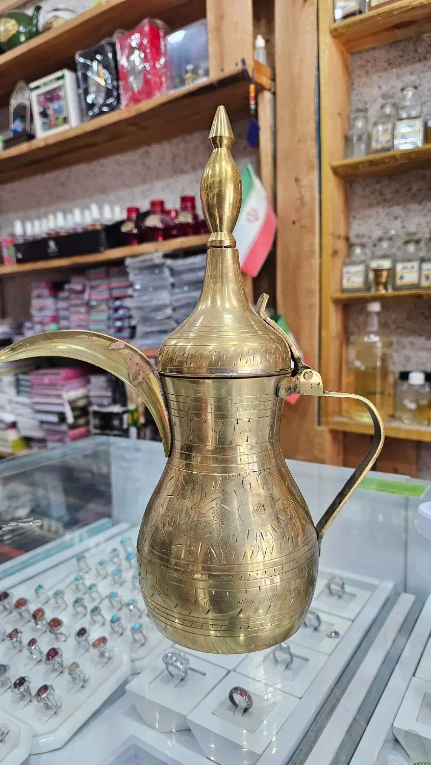 دله قهوه برنجی اصل|سماور، چای‌ساز، قهوه‌ساز|کاکی, |دیوار