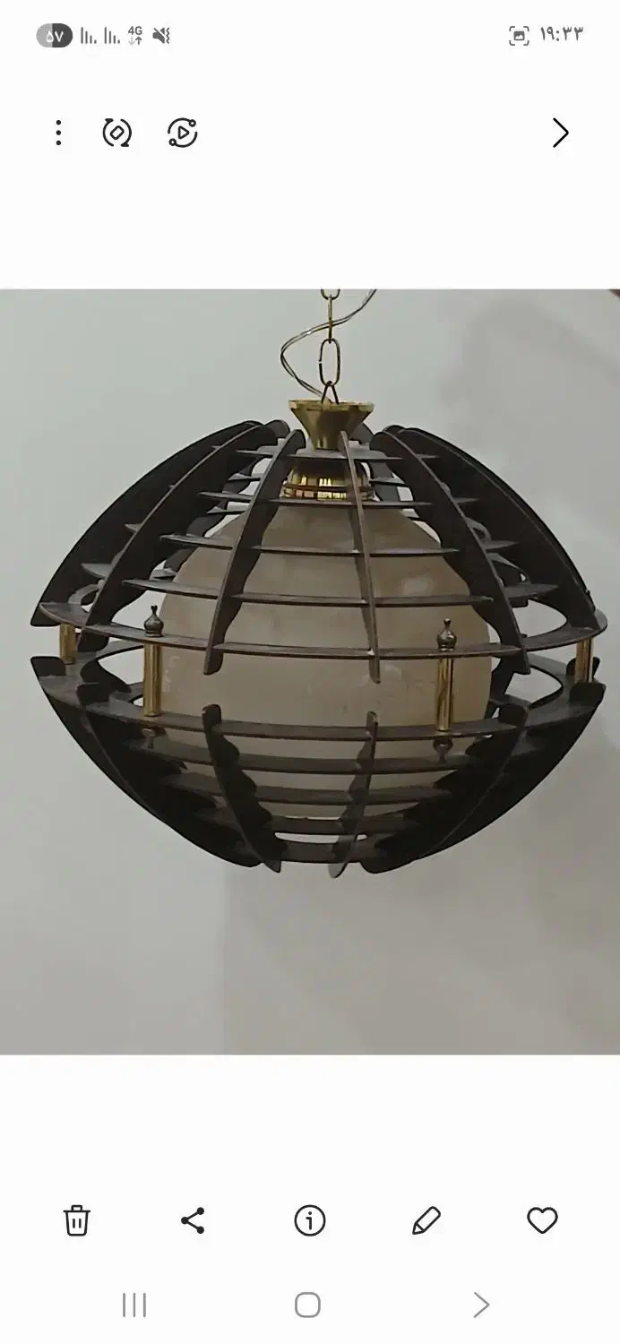 لوستر چوبی بزرگ وزیبا|لوستر و چراغ آویز|اراک, |دیوار