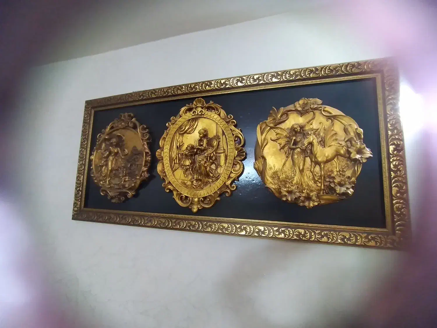 تابلوسه بعدی زرین شیک وفانتزی ابعاد۱/۵در۷۰|تابلو، نقاشی، عکس|گلبهار, شهر جدید گلبهار|دیوار