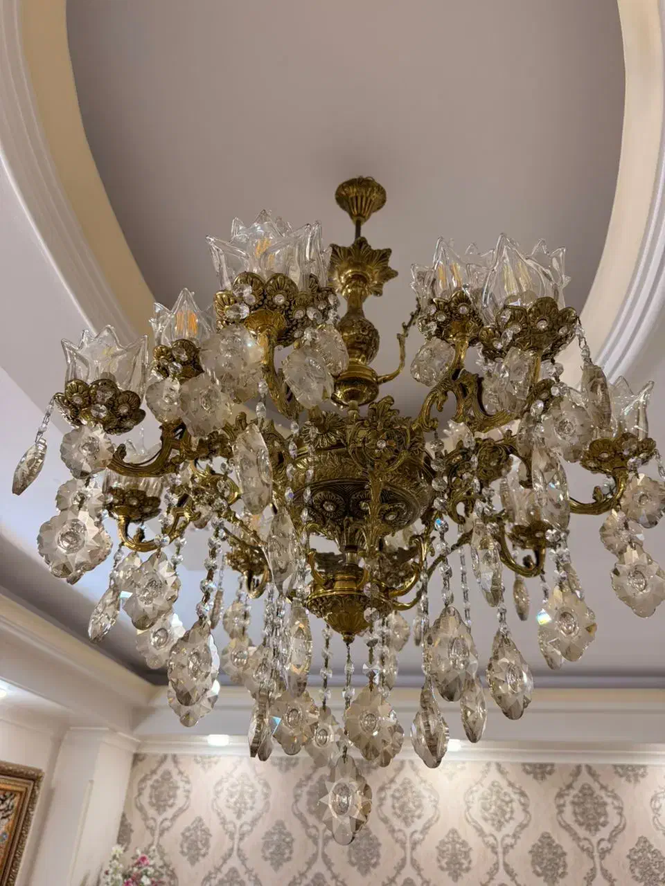 لوستر ۱۶شاخه برنج|لوستر و چراغ آویز|تهران, خزانه|دیوار