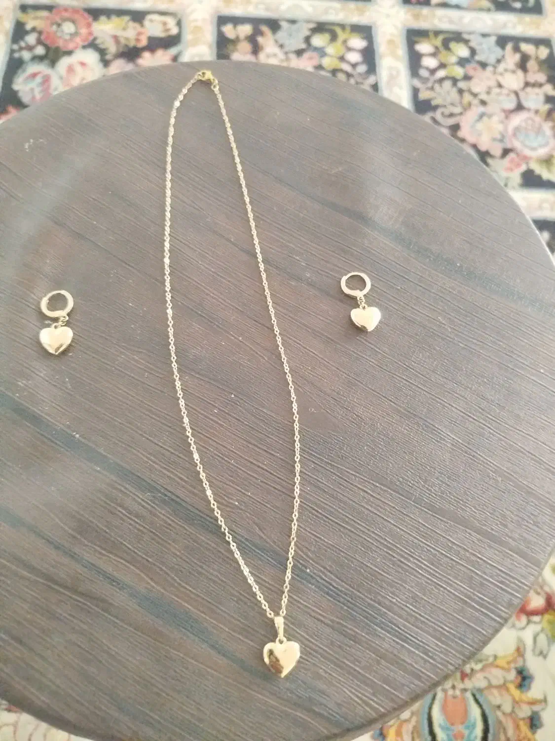 نیم ست طرح قلب.گوشواره و پلاک زنجیر|بدلیجات|فاضل آباد, |دیوار