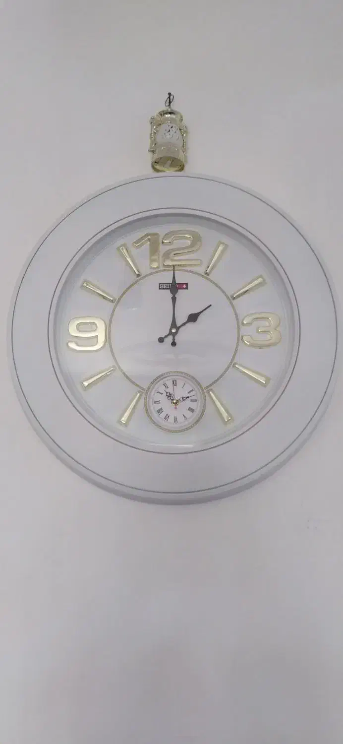 ساعت دیواری سفید و قهوه ای|ساعت دیواری و تزئینی|تاکستان, |دیوار