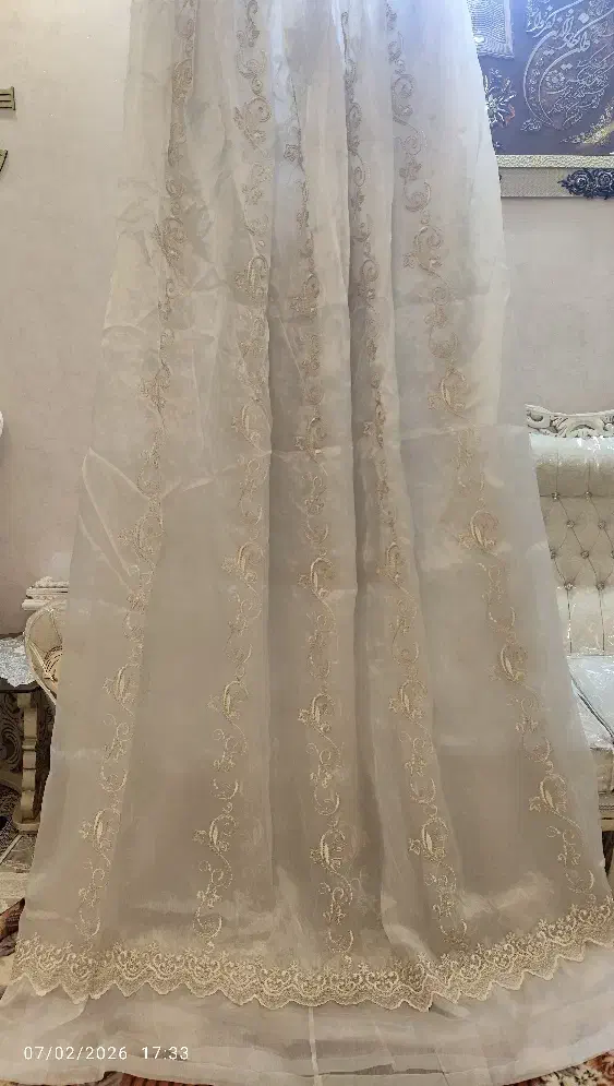 پرده حریر شیشه|پرده، رانر، رومیزی|مشهد, تلگرد|دیوار