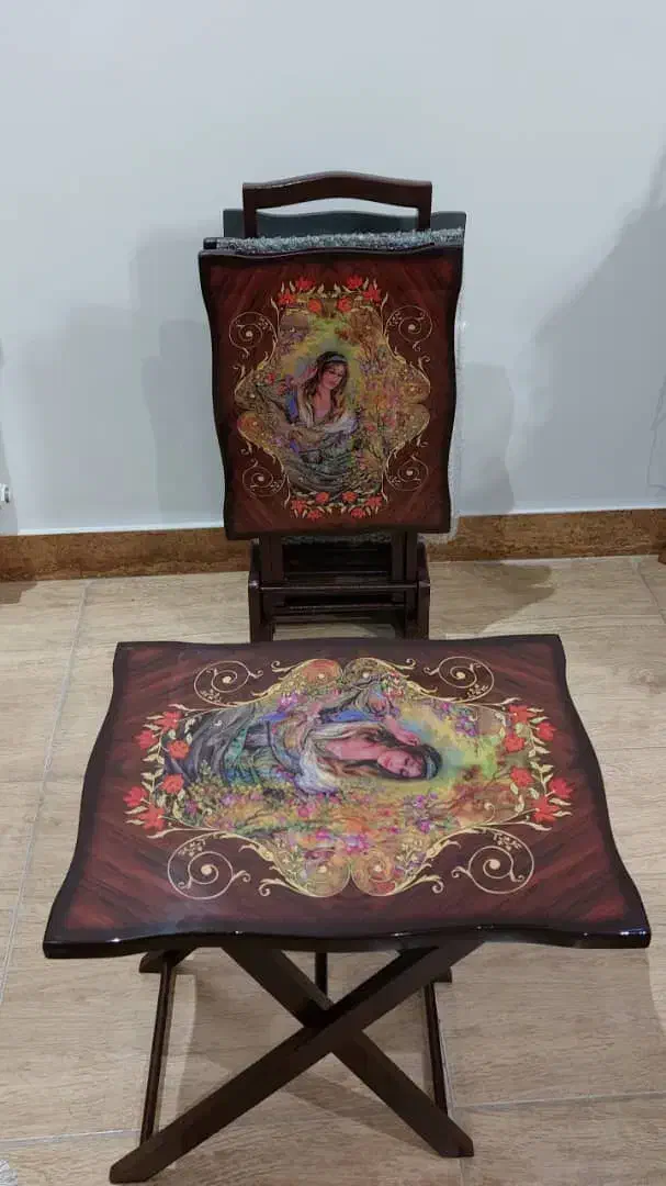 میز عسلی تاشو ۴ تایی ، چوب MDF پولیش شده براق|مبلمان خانگی و میز عسلی|صومعه‌سرا, |دیوار