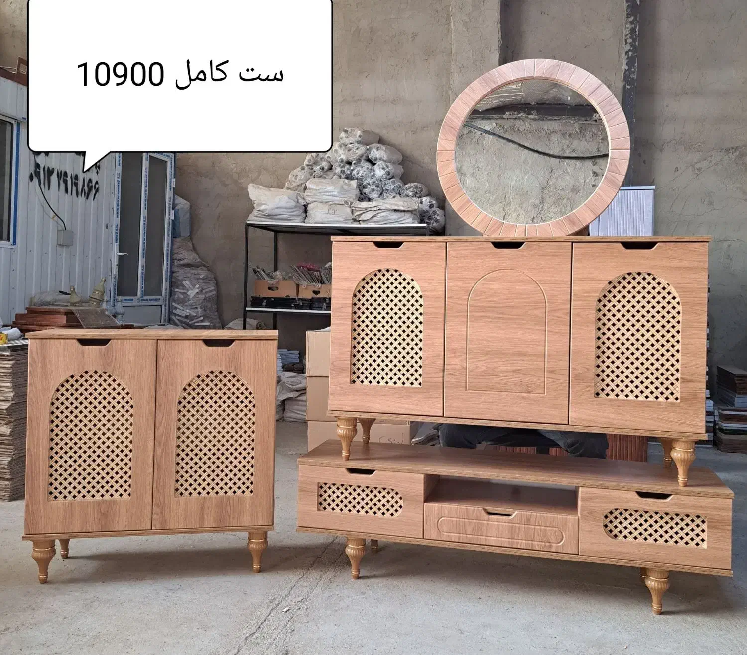 ست میز TV آینه کنسول جاکفشی بسیار زیبا شیک|بوفه، ویترین، کنسول|کرمانشاه, |دیوار