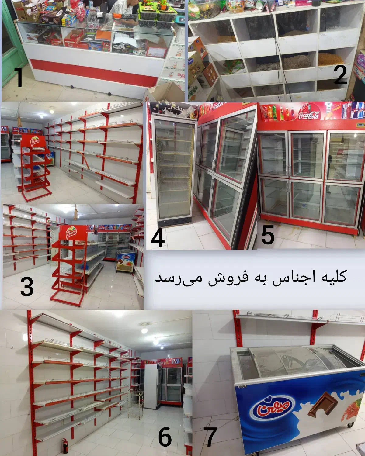 وسایل مغازه.یخچال شش درب.فریزر ایستاده.قفسه و|فروشگاه و مغازه|خمیر, |دیوار