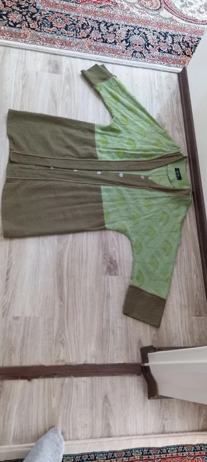 مانتو سبز دورنگ خامه دوزی|لباس|تبریز, |دیوار