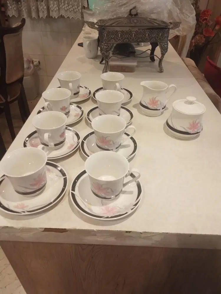 سرویس چای وقهوه خوری کاملا نو قدمتدار|ظروف سرو و پذیرایی|تهران, حسینآباد|دیوار