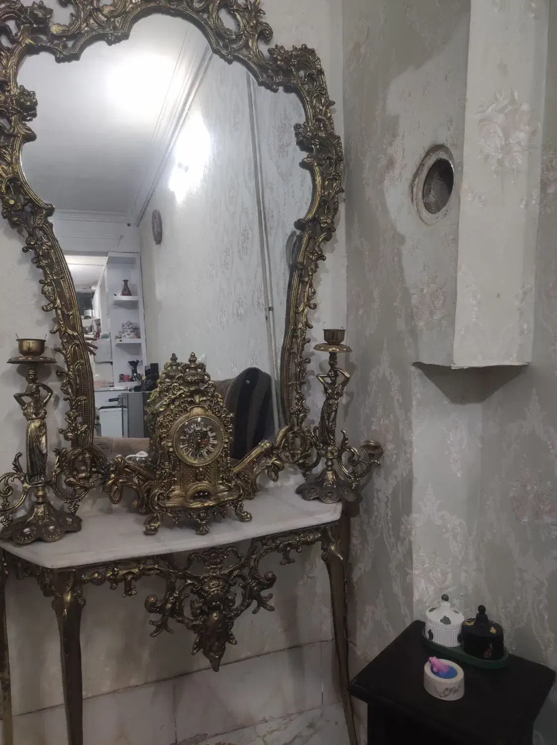 آینه شمعدان برنج|لوستر و چراغ آویز|مشهد, انقلاب|دیوار