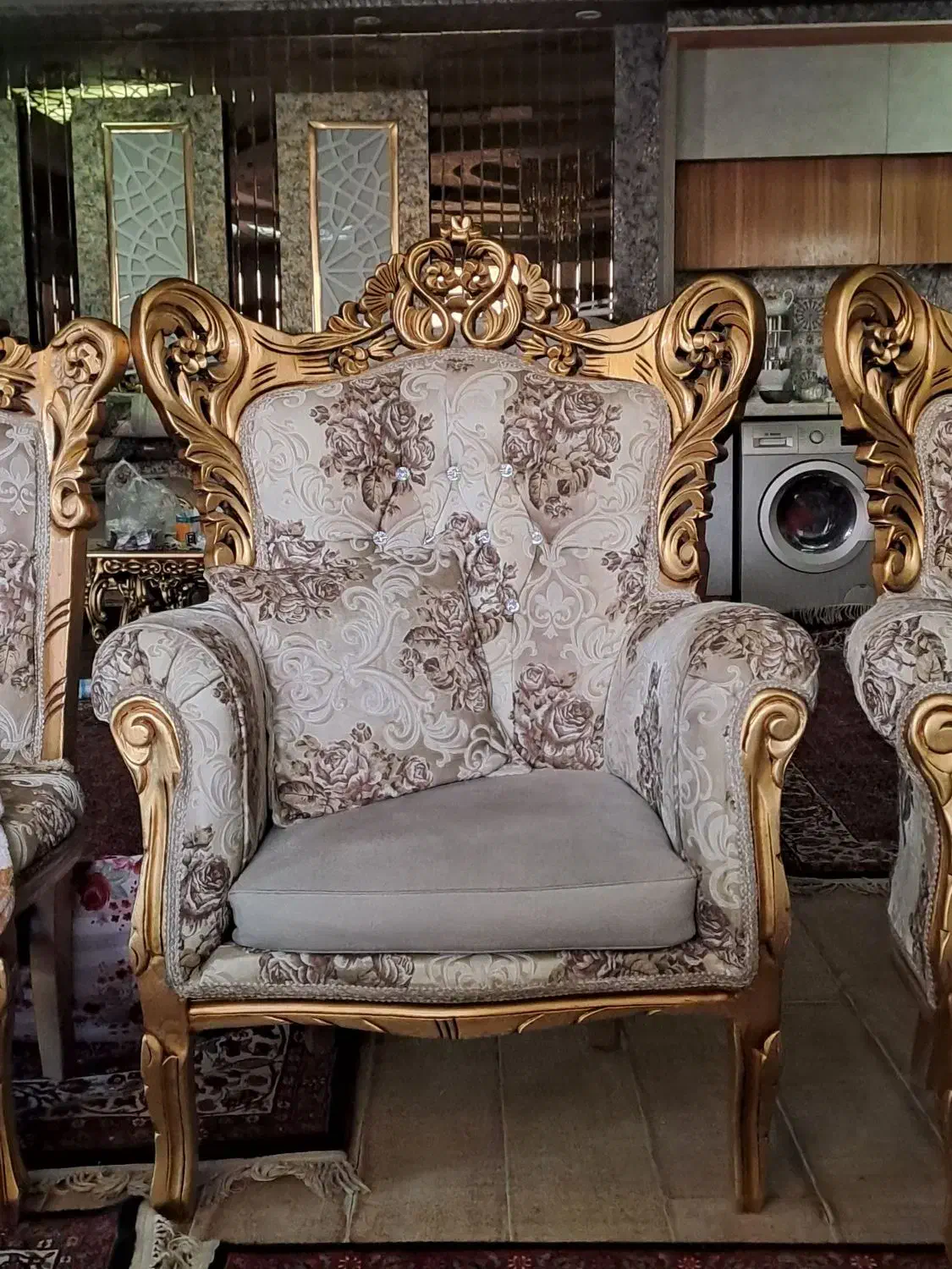 مبل سلطنتی ۹ نفره|مبلمان خانگی و میز عسلی|همدان, |دیوار