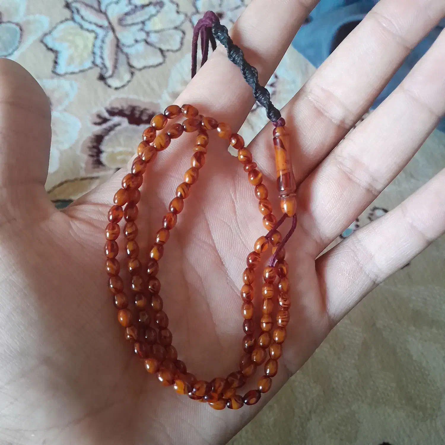 کهربا ۱۰۱ عددی تسبیح|جواهرات|کرمانشاه, |دیوار