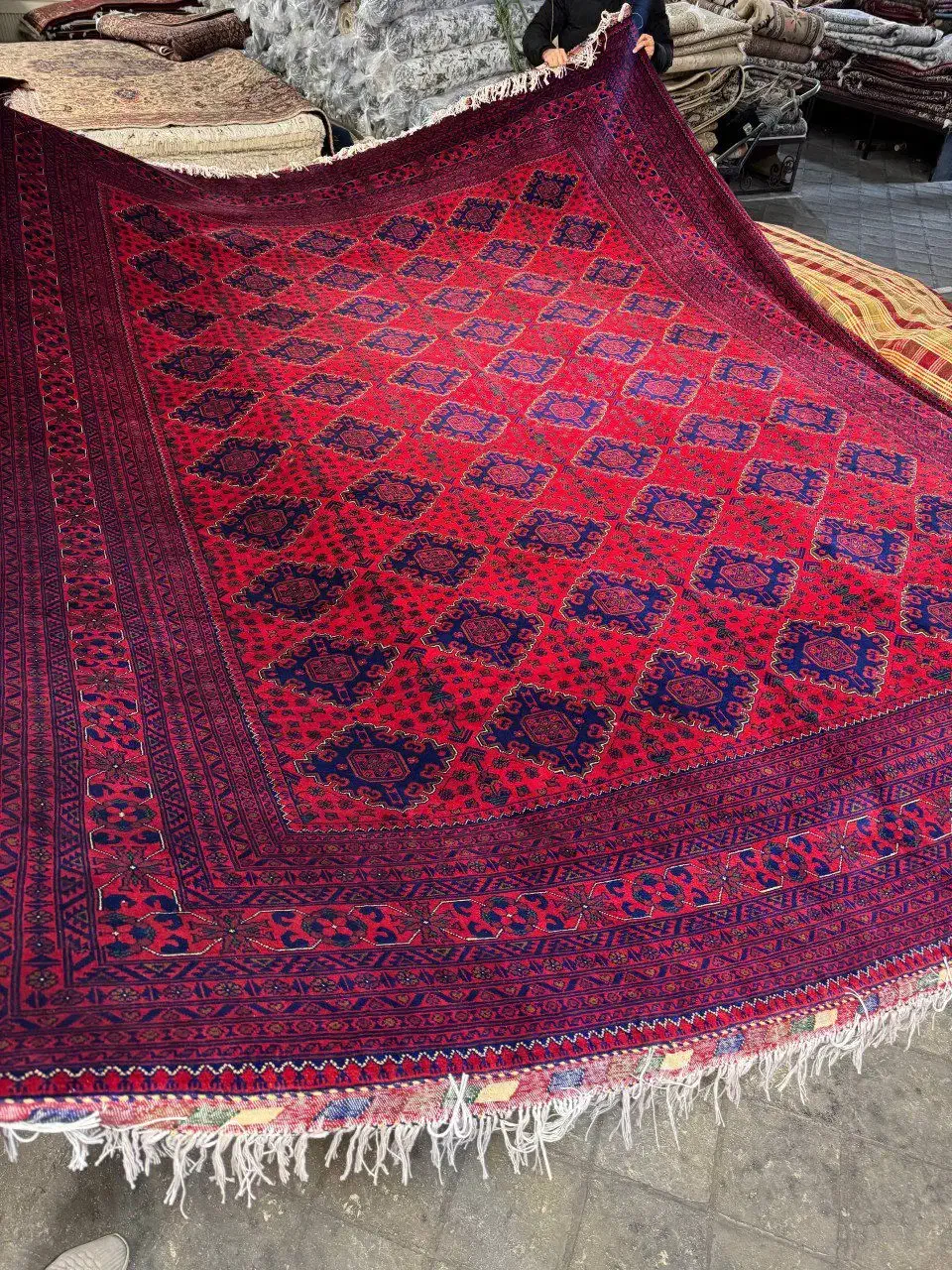 انواع فرش های دستبافت افغان نو در رنگ  اناری و سبز|فرش|تهران, بازار|دیوار