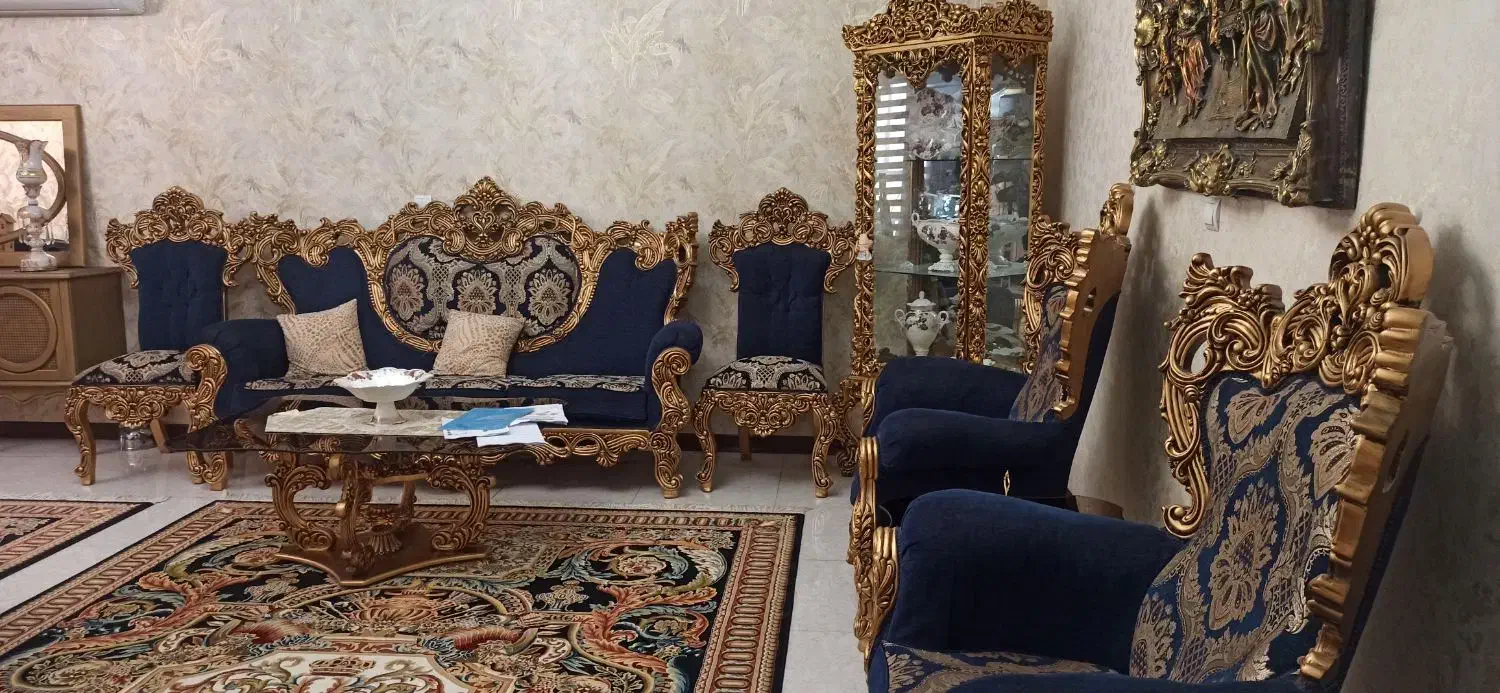 مبل استیل نه نفره همراه میز ناهار خوری|مبلمان خانگی و میز عسلی|قرچک, پارس سرام|دیوار