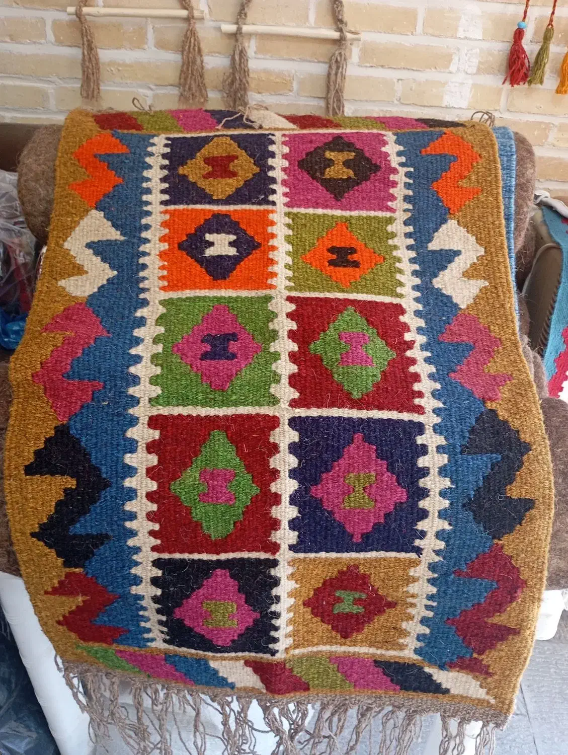 گلیم دست بافت|گلیم، جاجیم، گبه|خرمآباد, |دیوار