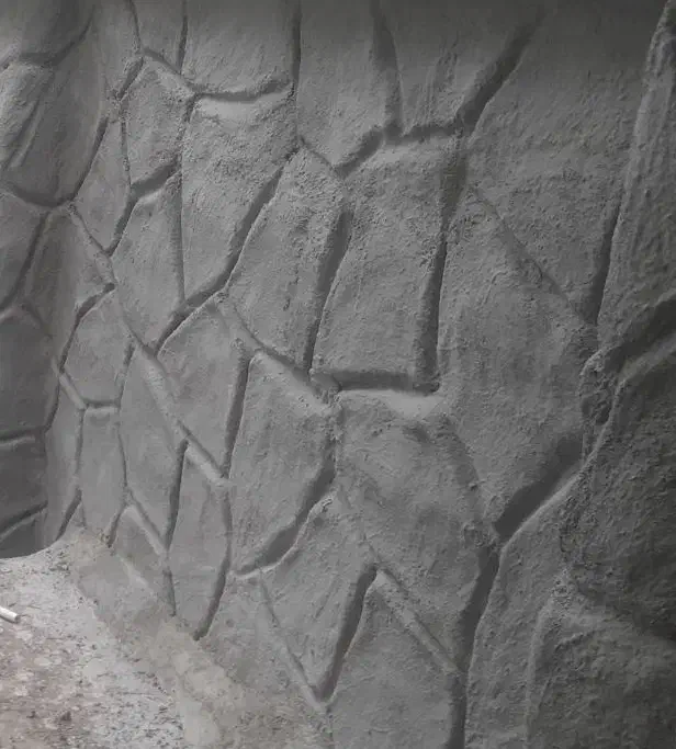 سیمانکاری طرح سنگ تنه درخت|خدمات پیشه و مهارت|املش, |دیوار