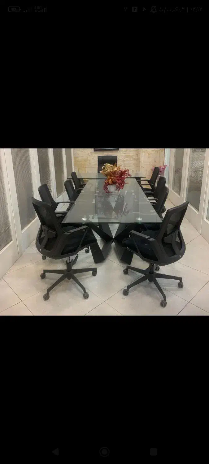 میز کنفرانس شیشه‌ای|دفتر کار|باغستان, |دیوار