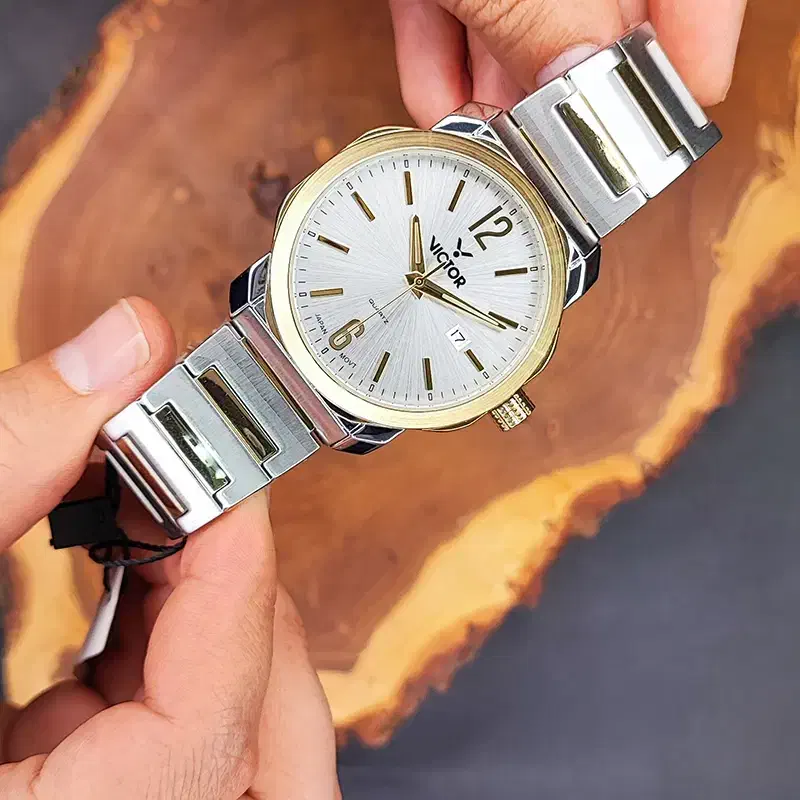 ساعت مچی مردانه ویکتور طلایی نقره ای مدل 5715|ساعت|یزد, |دیوار