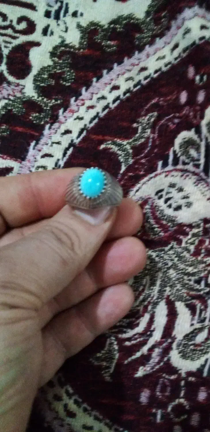 انگشتر نقره فیروزه نیشابور|جواهرات|قم, محمد آباد|دیوار